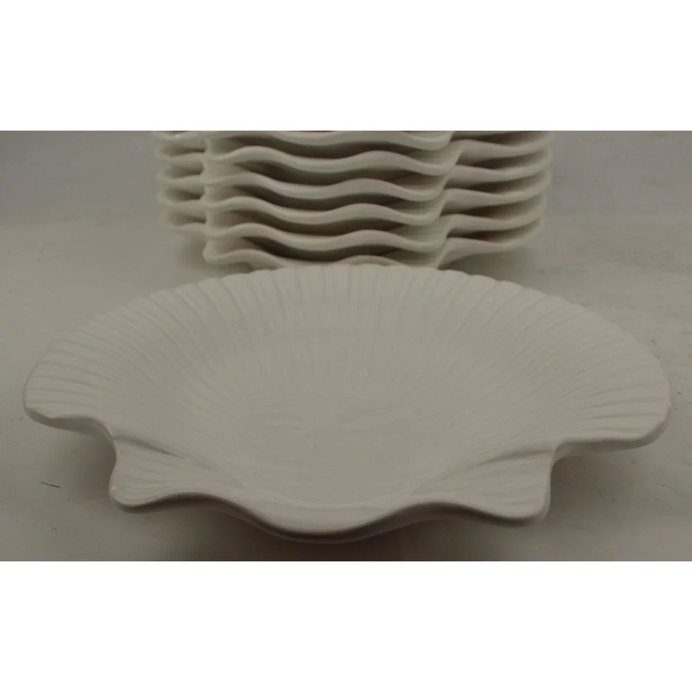 Sea La Table Portugal White Seashell Scallop Dinner Plates 10